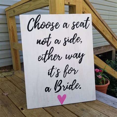 lesbian wedding sign choose a seat not a side either way etsy