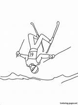 Skiing Coloring Pages Getcolorings Freestyle sketch template