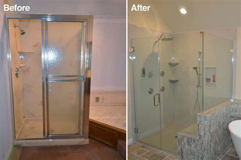 remodel  bathroom shower stall flying