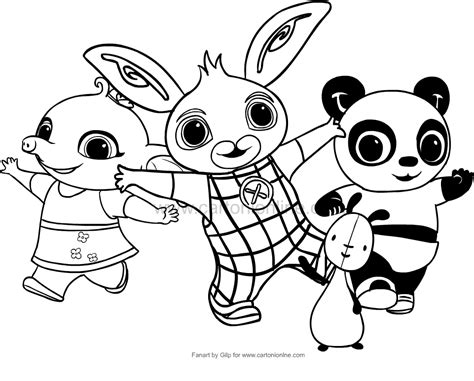 drawing  bing   suoi amici coloring pages