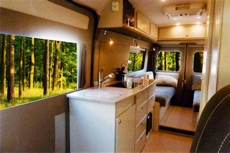 60 Promaster Camper Van Conversion Dinette Bath Storage
