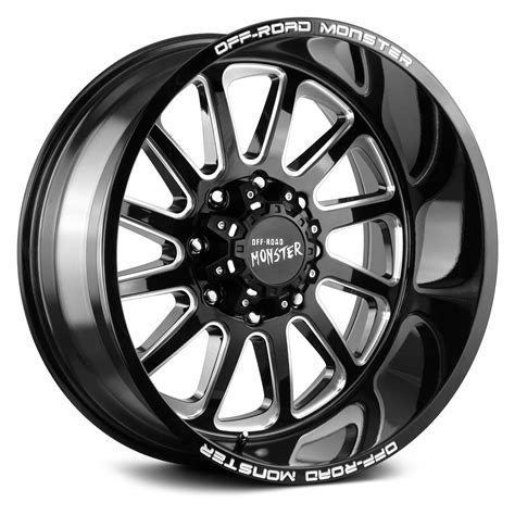 road monster  wheels gloss black  milled accents rims