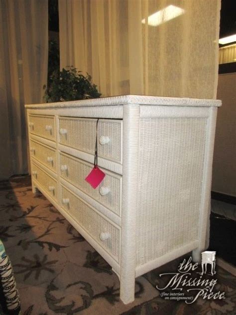 Henry Link White Wicker Dresser With Protective Glass Top Just Perfect