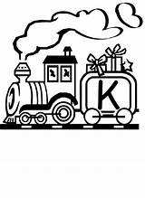 Alphabet Coloring Train Pages Book Printable Kids sketch template
