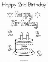 Birthday Coloring 2nd Happy Pages Print Cards Card Printable Twistynoodle 1st Noodle Twisty Candles Built California Usa Drawings sketch template
