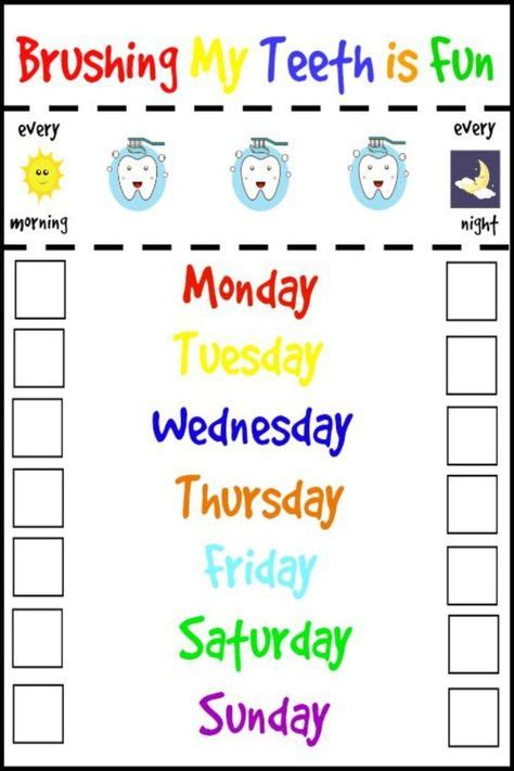 printable brushing charts  kids ideas charts  kids tooth