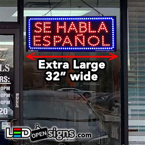 se habla espanol large led window auto business sign led open signs