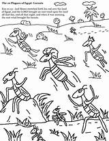 Plagues Egypt Coloring Pages Locust Locusts Ten Bible Plague Moses God Story Kids Crafts Sunday School Online Activities Printable Color sketch template