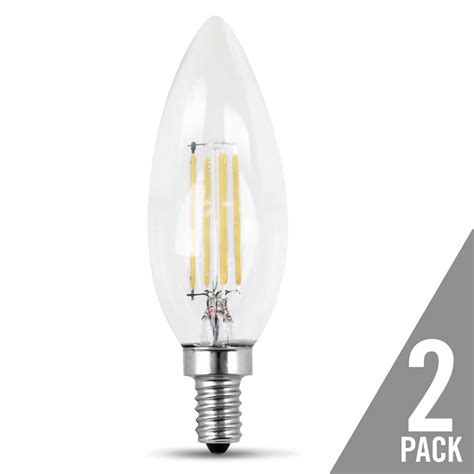 feit electric   candelabra led bulb soft white  watt equivalence  pk ace hardware
