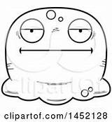 Blob Cartoon Mascot Bored Lineart Character Clipart Vector Illustration sketch template