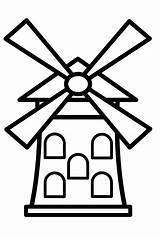 Molino Viento Windmill Dutch Watermill sketch template