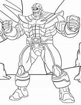 Thanos Coloring Muscles Game Print Avengers sketch template