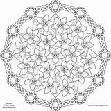 Mandala Coloring Printable Color Flower Pages Adults Adult sketch template