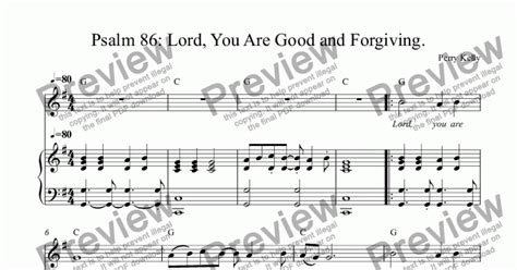 Psalm 86 Lord You Are Good And Forgiving Sheet Music
