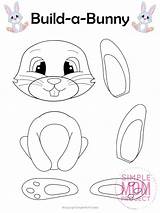 Bunny Craft Rabbit Printable Kids Easter Template Cut Build Crafts Paste Easy Simple Preschoolers Toddlers Project Templates Preschool Own Coloring sketch template