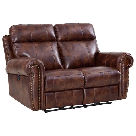 classic roycroft dual recliner loveseat  nailhead trim wilcox furniture reclining