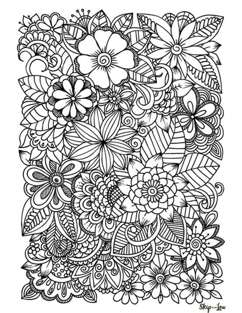 flower coloring pages  kids  adults skip   lou