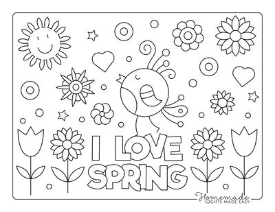 printable spring coloring pages  kids adults