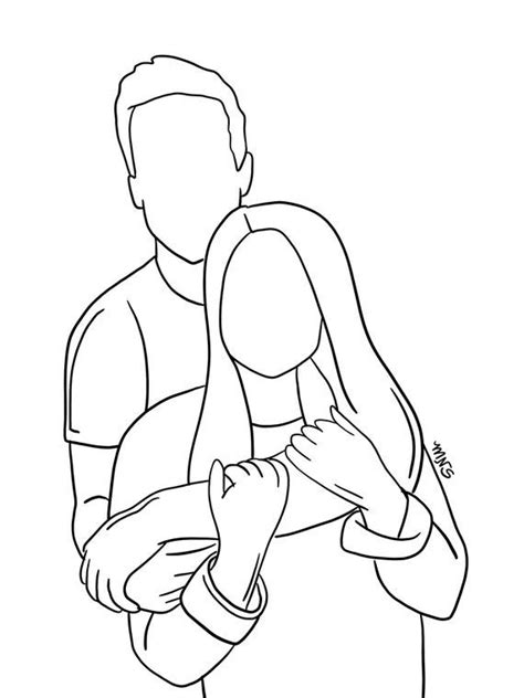 couple outline    people outline drawing  person etsy