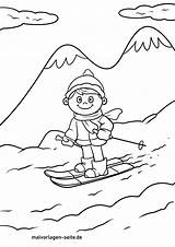 Skifahren Malvorlage Wintersport Kostenlose Anklicken Kindgerecht öffnet Spiel Gestaltet Bildes sketch template