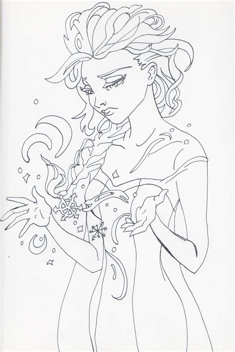 unofficial frozen coloring book page elsa  mythoughtsaredeep
