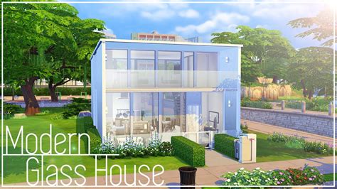 sims  speed build modern glass house youtube
