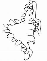 Coloring Dinosaur Stegosaurus Pages Printable Cartoon Happy Smiling sketch template