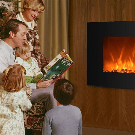 fastfurnishings bpacpcyb curved wall mount   electric fireplace heater
