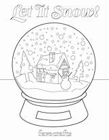 Coloring Snow Pages Globes Globe Let Popular sketch template