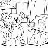 Teddy Bear Cute Colouring Nursery Coloring Pages Printable Bears Print Seipp Dave Drawn Gif sketch template