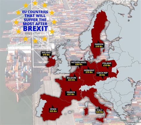 brexit latest map reveals  countries  suffer    deal