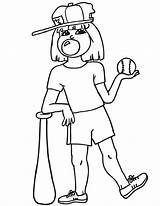Softball Pitcher Bubble Toddlers Blowing Coloringhome sketch template