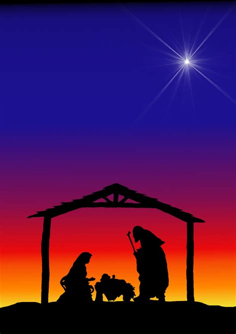 christmas silhouettes nativity
