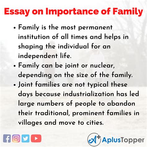 essay  importance  family  kids students essay  importance