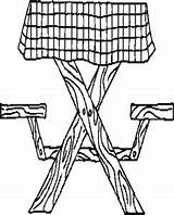 Picnic Table Coloring Pages sketch template