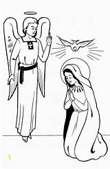 Annunciation Visits Catholic Saints Coloring4free Biblia Clipground Anunciacion Divyajanani Virgen sketch template