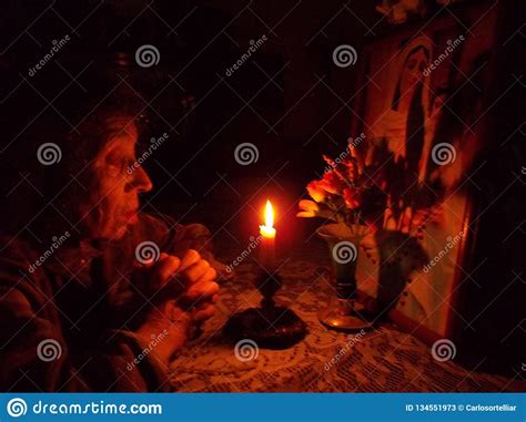 Praying Before The Virgin Mary Stock Image Image Of