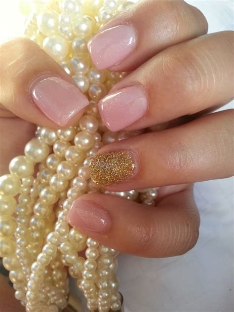 acrylic nail light pink abd gold yelp