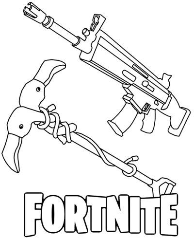 printable fortnite weapons coloring page  gamers topcoloringpagesnet