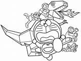 Doraemon Coloring Pages Paper Dinosaur Printable Friends Categories sketch template