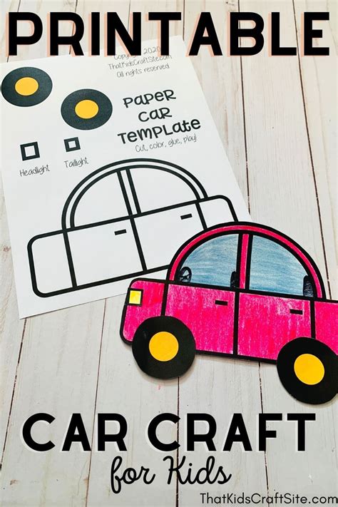 car printable craft  kids  kids craft site preschool car