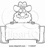 Miner Banner Prospector Cartoon Clipart Parchment Chubby Over Coloring Cory Thoman Vector Outlined Royalty Pages Template sketch template