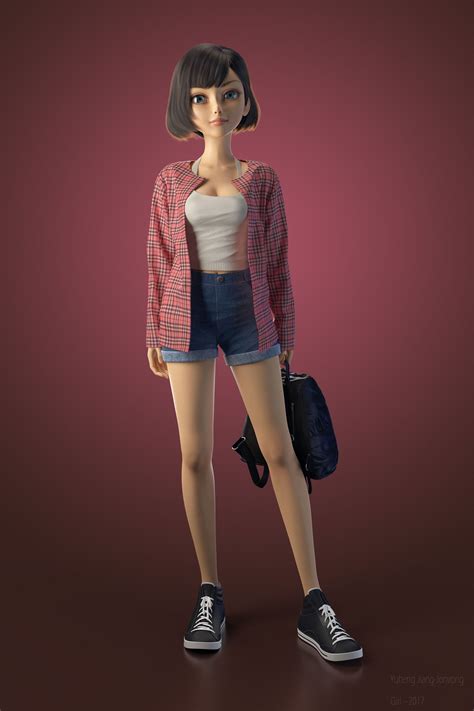 Artstation Girl Yuheng Jiang 3d Model Character Character Modeling