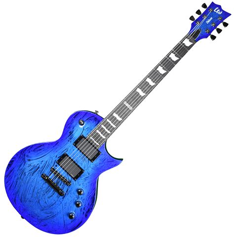 esp  deluxe ec  electric guitar  swirl blue finish ec