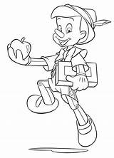 Coloring Pinocchio Pages Disney Colouring Books Characters Book Kids Apple Colour Color Drawing Sheets Pinokkio ระบาย Apples Bring Cartoon Popular sketch template