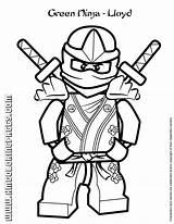 Coloring Ninjago Lego Lloyd Ninja Green Printable sketch template