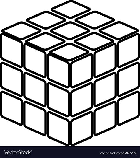 rubics cube game shape   black icon royalty  vector