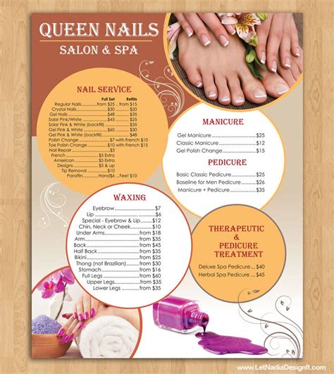 price list design  nail salon design etsy nail salon prices