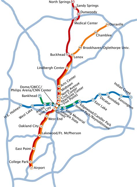 map  atlanta metro metro lines  metro stations  atlanta