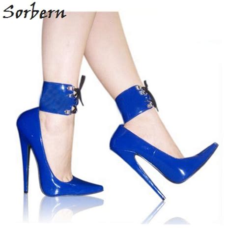 sorbern sexy 18cm high heel women pump fetish shoes pointed toe ankle
